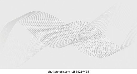 Abstract wave element for design. Digital frequency track equalizer. Stylized line art background. Vector illustration. Wave with lines created using blend tool. smooth gray