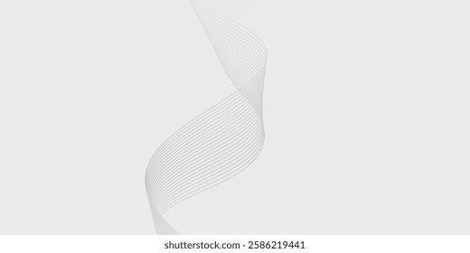 Abstract wave element for design. Digital frequency track equalizer. Stylized line art background. Vector illustration. Wave with lines created using blend tool. smooth gray