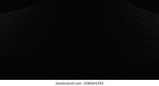 Abstract wave element for design. Digital frequency track equalizer. Wave with lines created using blend tool. Curved wavy line, smooth stripe.
