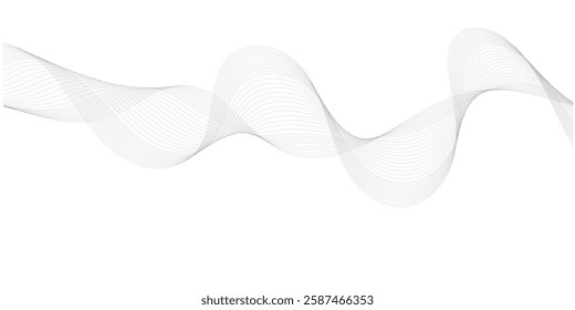 Abstract wave element for design. Digital frequency track equalizer. Stylized line art background. Vector illustration. Wave with lines created using blend tool.
