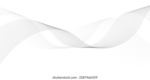 Abstract wave element for design. Digital frequency track equalizer. Stylized line art background. Vector illustration. Wave with lines created using blend tool.