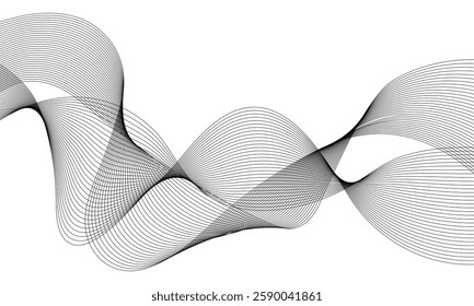 Abstract wave element for design. Digital frequency track equalizer. Stylized line art background. Vector illustration