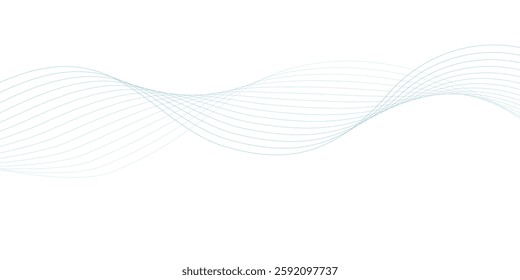 "Abstract wave element for design. Digital frequency track equalizer. Stylized line art background. Vector illustration. Wave with lines created using blend tool."