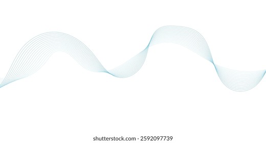 "Abstract wave element for design. Digital frequency track equalizer. Stylized line art background. Vector illustration. Wave with lines created using blend tool."