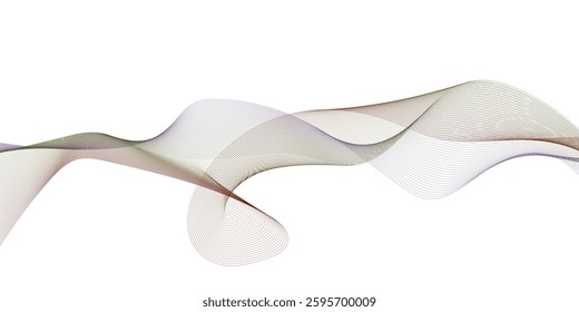 Abstract wave element for design. Digital frequency track equalizer. Stylized line art background. Colorful shiny wave with lines created using blend tool. 