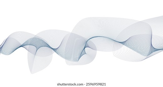 Abstract wave element for design. Digital frequency track equalizer. Stylized line art background. Vector illustration. Wave with lines created using blend tool.
