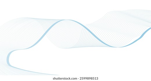 "Abstract wave element for design. Digital frequency track equalizer. Stylized line art background. Vector illustration. Wave with lines created using blend tool."