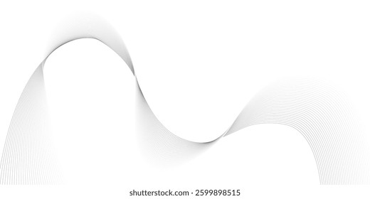 "Abstract wave element for design. Digital frequency track equalizer. Stylized line art background. Vector illustration. Wave with lines created using blend tool."