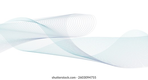 Abstract wave element for design. Digital frequency track equalizer. Stylized line art background.