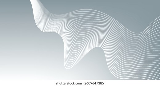Abstract wave element for design. Digital frequency track equalizer. Stylized line art background.