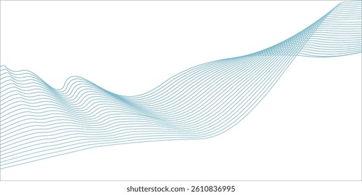 Abstract wave element for design. Digital frequency track equalizer. Stylized line art background. Vector illustration with wavy lines