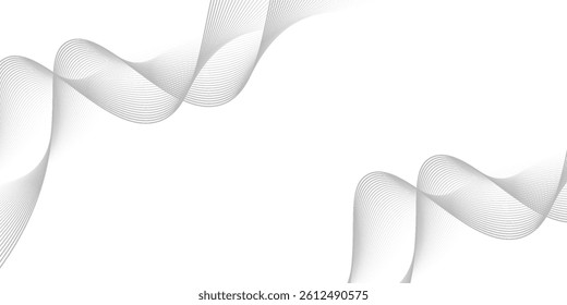 Abstract wave element for design. Digital frequency track equalizer. Stylized line art background. Vector illustration. Wave with lines created using blend tool. smooth gray. vector ilustration