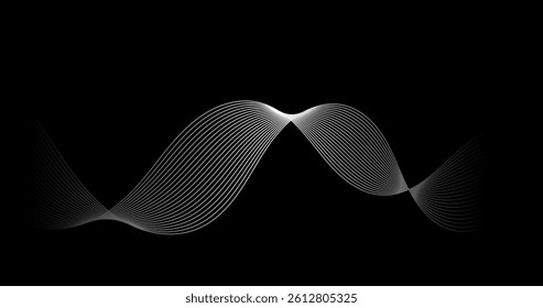 Abstract wave element for design. Digital frequency track equalizer. Stylized line art background. Vector illustration.