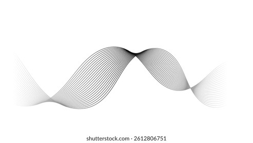 Abstract wave element for design. Digital frequency track equalizer. Stylized line art background. Vector illustration.