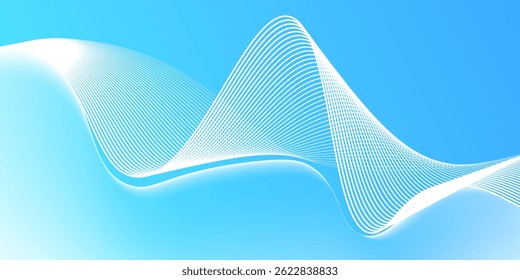 Abstract wave element for design. Digital frequency track equalizer. Stylized line art background. Vector illustration