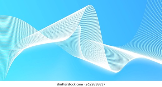 Elemento de onda Abstractas para el diseño. Ecualizador digital de pista de frecuencias. Fondo de arte de línea estilizado. Ilustración vectorial