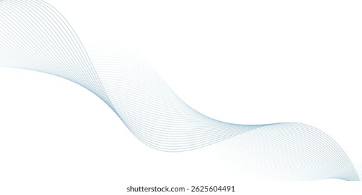 Abstract wave element for design. Digital frequency track equalizer. Stylized line art background. Vector illustration. Wave with lines created using blend tool."