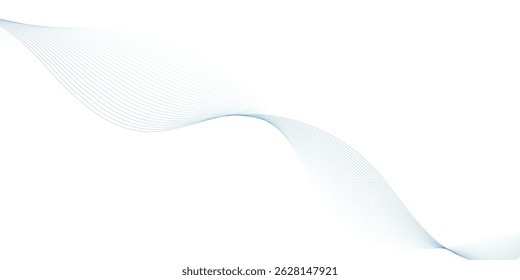 Elemento de onda abstrato para projeto. Equalizador de faixa de frequência digital. Plano de fundo da arte em linha estilizada. Ilustração vetorial. Ondular com linhas criadas usando a ferramenta de mesclagem.