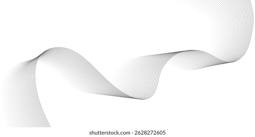 Abstract wave element for design. Digital frequency track equalizer. Stylized line art background. Vector illustration. Wave with lines created using blend tool."