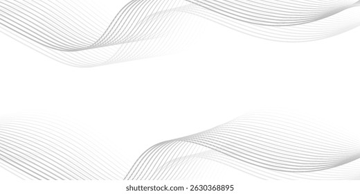 Abstraktes Wellenelement für Design. Digitaler Frequenzspurentzerrer. Stilisierter Kunsthintergrund. Vektorgrafik. Welle mit Linien, die mit dem Verrundungswerkzeug erzeugt wurden. Gebogene wellenförmige Linie