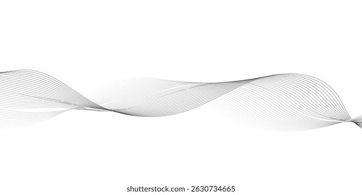 "Abstract wave element for design. Digital frequency track equalizer. Stylized line art background. Vector illustration. Wave with lines created using blend tool."