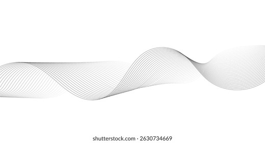 "Abstract wave element for design. Digital frequency track equalizer. Stylized line art background. Vector illustration. Wave with lines created using blend tool."