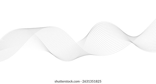 Abstract wave element for design. Digital frequency track equalizer. Stylized line art background. Vector illustration. Wave with lines created using blend tool.