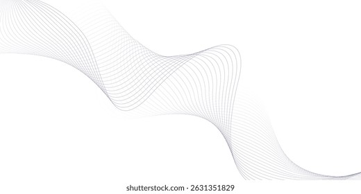 Abstract wave element for design. Digital frequency track equalizer. Stylized line art background. Vector illustration. Wave with lines created using blend tool.