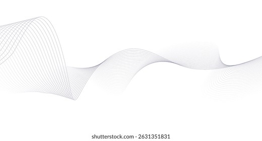 Abstract wave element for design. Digital frequency track equalizer. Stylized line art background. Vector illustration. Wave with lines created using blend tool.