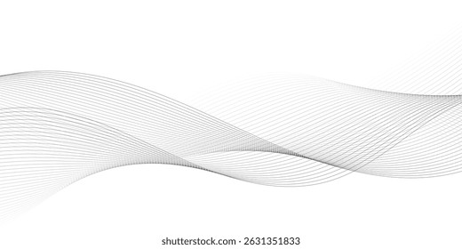 Abstract wave element for design. Digital frequency track equalizer. Stylized line art background. Vector illustration. Wave with lines created using blend tool.