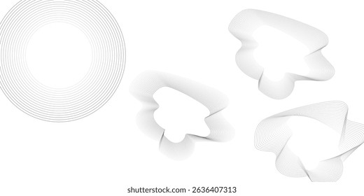 Abstract wave element for design. Digital frequency track equalizer. Stylized line art background. Vector illustration. Wave with lines created using blend tool. Curved wavy line, smooth stripe.