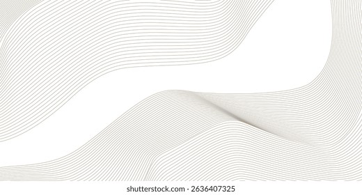 Abstract wave element for design. Digital frequency track equalizer. Stylized line art background. Vector illustration. Wave with lines created using blend tool. Curved wavy line, smooth stripe.