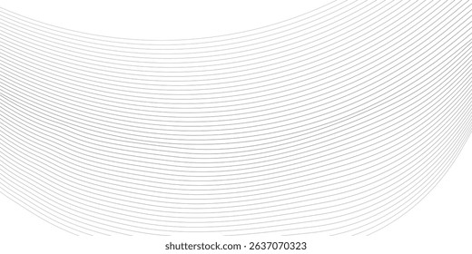 Abstract wave element for design. Digital frequency track equalizer. Stylized line art background. Vector illustration. Wave with lines created using blend tool. Curved wavy line, smooth stripe. 