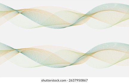 Abstract wave element for design. Digital frequency track equalizer. Stylized line art background. Vector illustration. Wave with lines created using blend tool. Curved wavy line