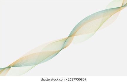 Abstract wave element for design. Digital frequency track equalizer. Stylized line art background. Vector illustration. Wave with lines created using blend tool. Curved wavy line
