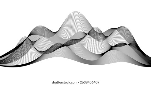 Abstract wave element for design. Digital frequency track equalizer geography grid Vector illustration.