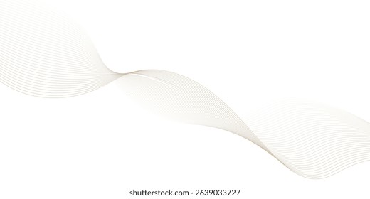 Abstract wave element for design. Digital frequency track equalizer. Stylized line art background. Vector illustration. Wave with lines created using blend tool. Curved wavy line, smooth stripe. 