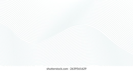 Abstract wave element for design. Digital frequency track equalizer. Stylized line art background. Vector illustration. Wave with lines created using blend tool. Curved wavy line, smooth stripe. 