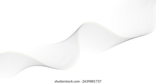 "Abstract wave element for design. Digital frequency track equalizer. Stylized line art background. Vector illustration. Wave with lines created using blend tool."