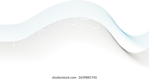 "Abstract wave element for design. Digital frequency track equalizer. Stylized line art background. Vector illustration. Wave with lines created using blend tool."