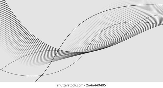 Abstract wave element for design. Digital frequency track equalizer. Stylized line art background. Vector illustration. Wave with lines created using blend tool.