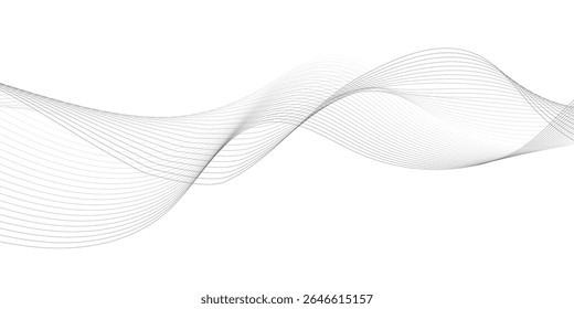 Abstract wave element for design. Digital frequency track equalizer. Stylized line art background. Vector illustration. Wave with lines created using blend tool.
