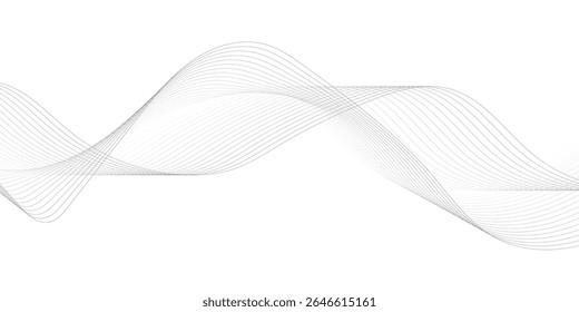 Abstract wave element for design. Digital frequency track equalizer. Stylized line art background. Vector illustration. Wave with lines created using blend tool.