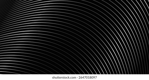 Elemento de onda abstrato para projeto. Equalizador de faixa de frequência digital. Plano de fundo da arte em linha estilizada. Ilustração vetorial.