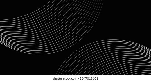 Abstract wave element for design. Digital frequency track equalizer. Stylized line art background. Vector illustration. Wave with lines created using blend tool. Curved wavy line, vector lines