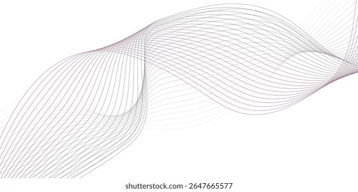 Abstract wave element for design. Digital frequency track equalizer. Stylized line art background. Vector illustration. Wave with lines created using blend tool.