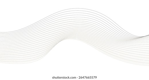 Abstract wave element for design. Digital frequency track equalizer. Stylized line art background. Vector illustration. Wave with lines created using blend tool.