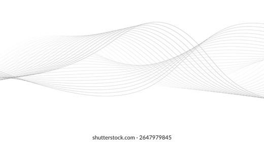 Abstract wave element for design. Digital frequency track equalizer. Stylized line art background. Vector illustration. Wave with lines created using blend tool.