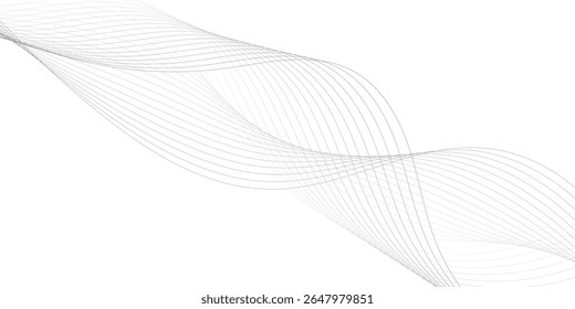 Abstract wave element for design. Digital frequency track equalizer. Stylized line art background. Vector illustration. Wave with lines created using blend tool.