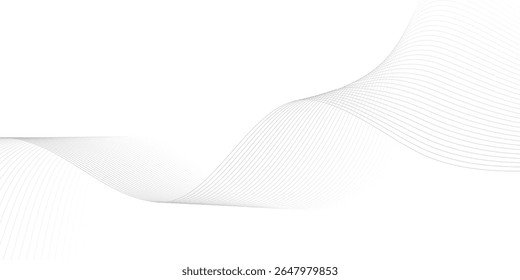Abstract wave element for design. Digital frequency track equalizer. Stylized line art background. Vector illustration. Wave with lines created using blend tool.